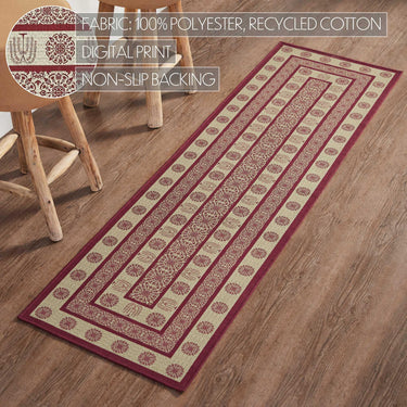 Custom House Burgundy Tan Jacquard Polyester Rug/Runner Rect 22x78 - The Fox Decor